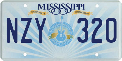 MS license plate NZY320