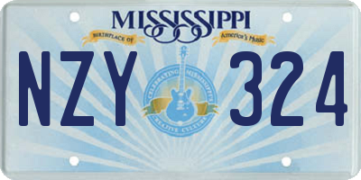 MS license plate NZY324