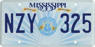 MS license plate NZY325