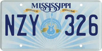 MS license plate NZY326