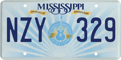 MS license plate NZY329