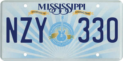 MS license plate NZY330