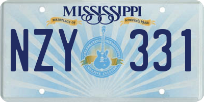 MS license plate NZY331