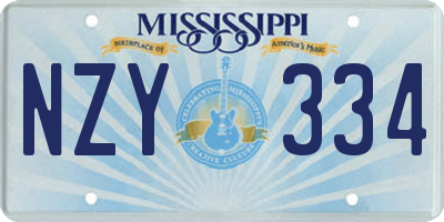 MS license plate NZY334