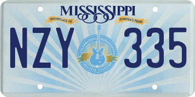MS license plate NZY335