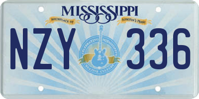 MS license plate NZY336