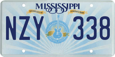 MS license plate NZY338