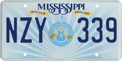 MS license plate NZY339