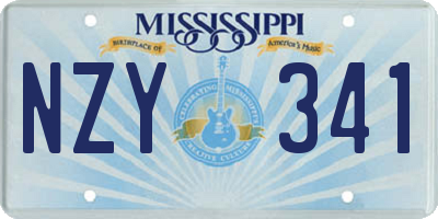MS license plate NZY341