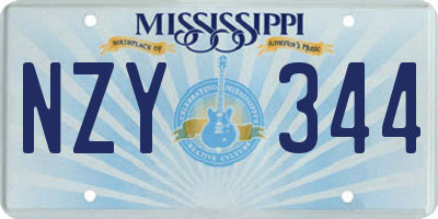 MS license plate NZY344