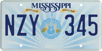 MS license plate NZY345