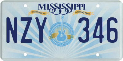 MS license plate NZY346