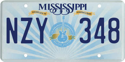 MS license plate NZY348