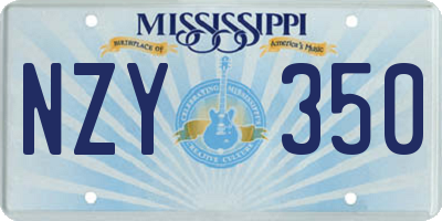 MS license plate NZY350