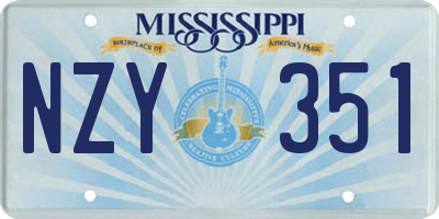 MS license plate NZY351
