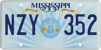 MS license plate NZY352