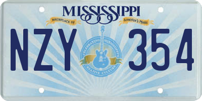 MS license plate NZY354
