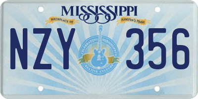 MS license plate NZY356