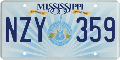 MS license plate NZY359