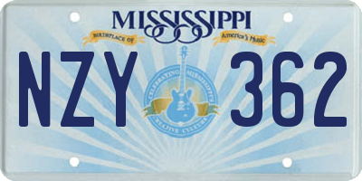 MS license plate NZY362