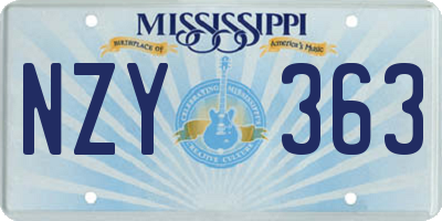 MS license plate NZY363