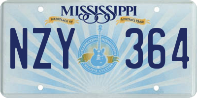 MS license plate NZY364