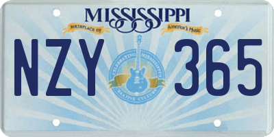 MS license plate NZY365