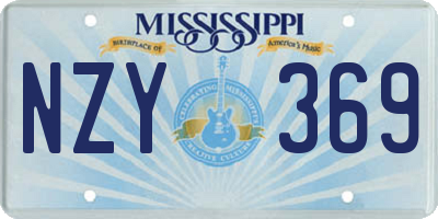 MS license plate NZY369
