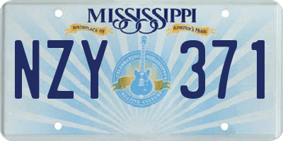 MS license plate NZY371