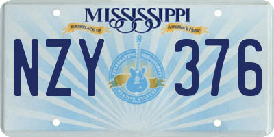 MS license plate NZY376
