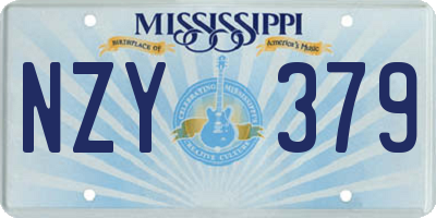 MS license plate NZY379