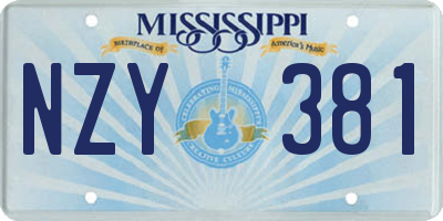 MS license plate NZY381
