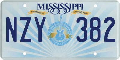 MS license plate NZY382