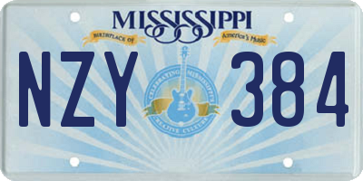 MS license plate NZY384