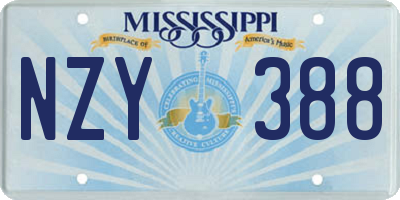 MS license plate NZY388
