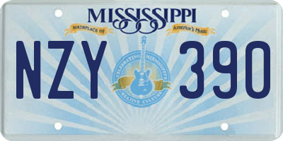 MS license plate NZY390