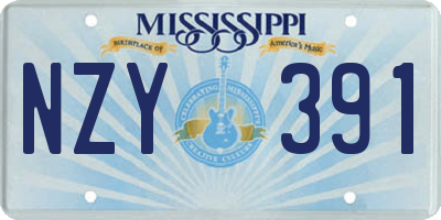 MS license plate NZY391