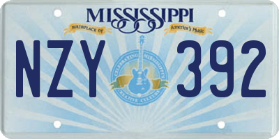 MS license plate NZY392