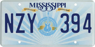 MS license plate NZY394