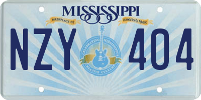 MS license plate NZY404