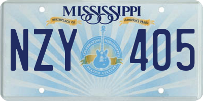 MS license plate NZY405