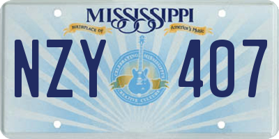 MS license plate NZY407