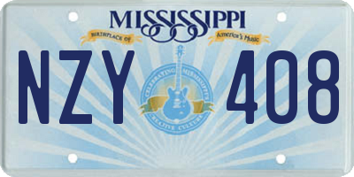 MS license plate NZY408