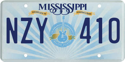 MS license plate NZY410