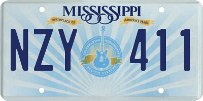 MS license plate NZY411