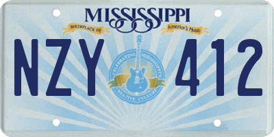 MS license plate NZY412