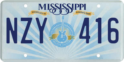 MS license plate NZY416