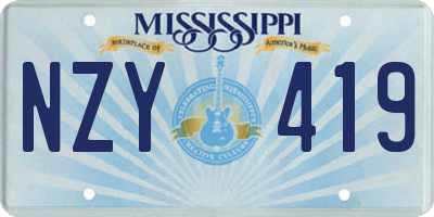 MS license plate NZY419