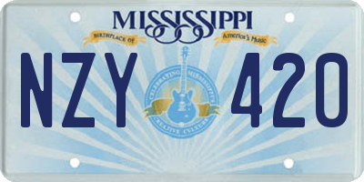 MS license plate NZY420