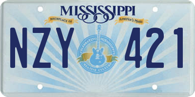 MS license plate NZY421